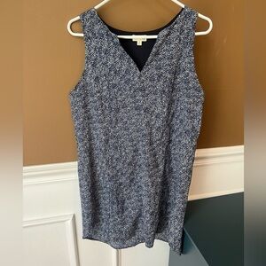 Maison Jules Navy and White Patterned SunDress Size M Business Casual Career